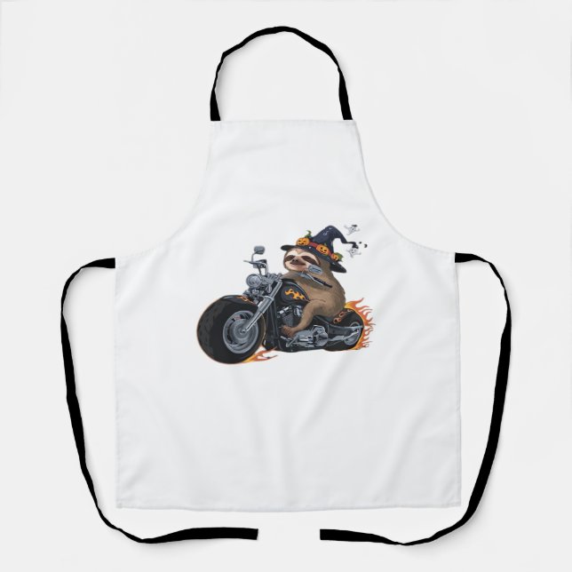 Tablier Éffrayant Sloth Motorcycle Ride Halloween Biker Fu (Recto)