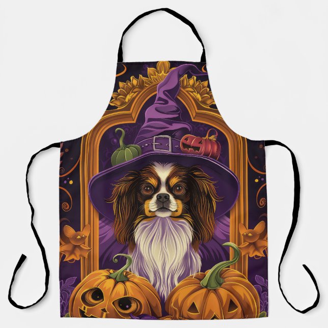 Tablier Éffrayant Tibétain Espagnol Chien Halloween Citrou (Recto)