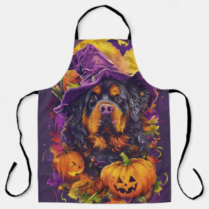 Tablier Éffrayant Tibétain Mastiff Chien Halloween Citroui