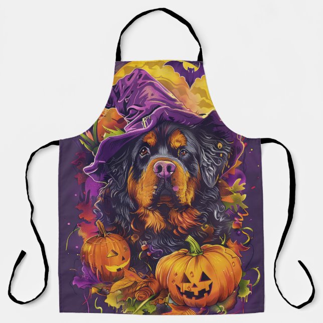 Tablier Éffrayant Tibétain Mastiff Chien Halloween Citroui (Recto)
