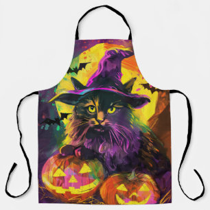 Tablier Éffrayant Turc Angora Chat Halloween Citrouille so