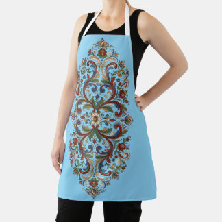 Tablier Élégant Art Floral Moderne Norvégien Rosemaling