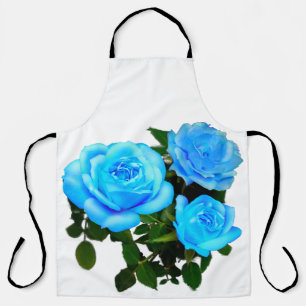 Tablier Elégant bleu turquoise rose bleu floral bleu fleur