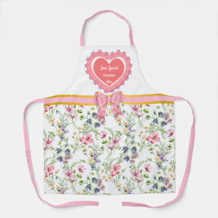 Tablier Elégant cadre de coeur floral : pour chaque occasi