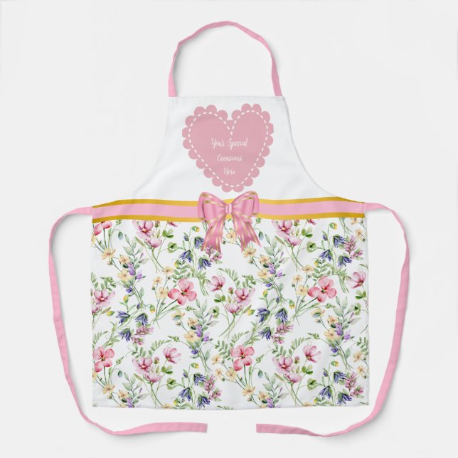 Tablier Elégant cadre de coeur floral : pour chaque occasi (Recto)