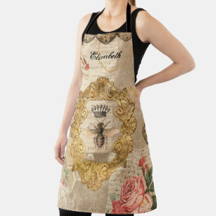Tablier Élégant découpage de l'abeille de la reine Vintage