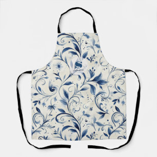 Tablier Élégant Feuilles Blue Paisley - Arrière - plan bla