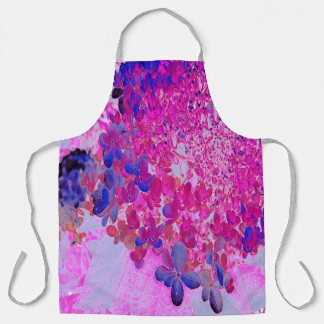 Tablier Elégant Fuchsia et bleu foncé Limelight Hydrangea (Recto)