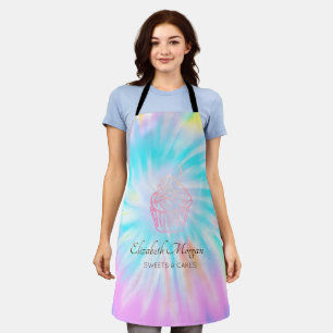 Tablier Élégant Moderne, Tasse de Gâteau Rose Gold Tie Dye
