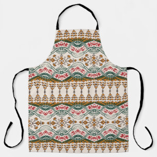 Tablier élégant motif de frontière ethnique avec boho fleu