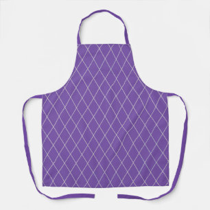 Tablier Élégant Motif Diamant Blanc Violet