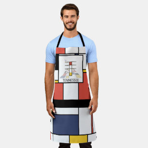 Tablier Élégant Neoplasticisme Style Monogramme. Lettre T