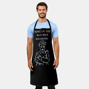 Tablier Elégant noir blanc moderne chef de cuisine papa