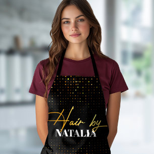 Tablier Elégant noir & or Sparkle Hair Stylist Apron