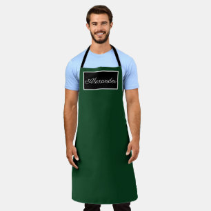 Tablier Elégant Nom Vert Homme Moderne Simple Chic