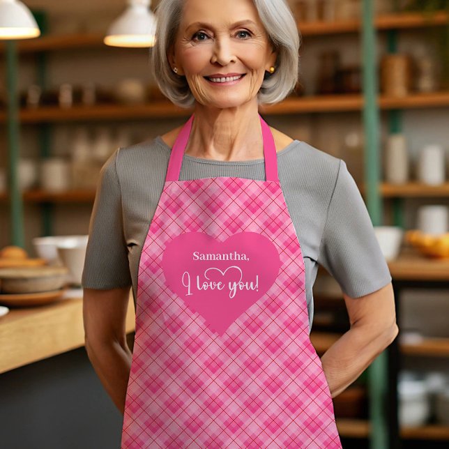 Tablier Elegant Red Hearts Personalized Love Gift Valentin (Elegant Red Hearts Personalized Love Gift Valentine Apron)