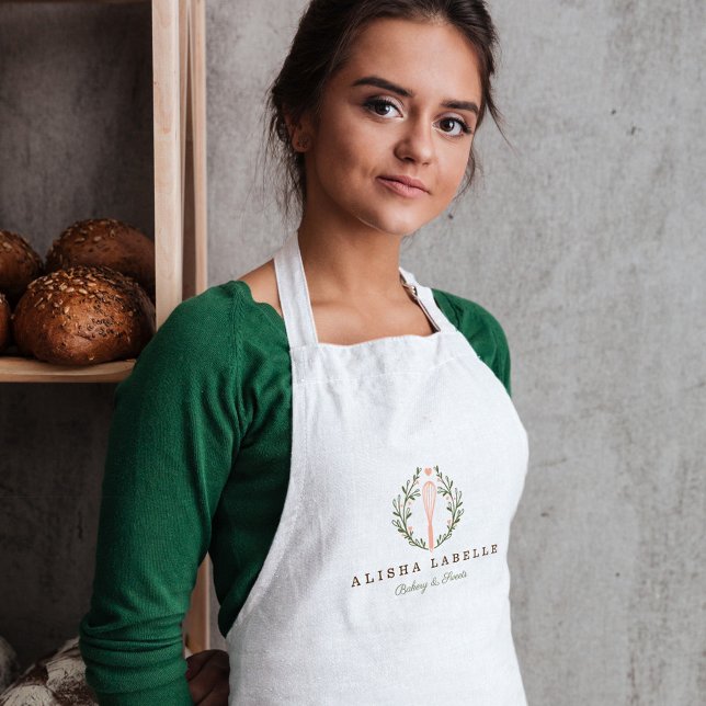 Tablier Élégant style rustique boulangerie Whisk Logo Adul (Créateur téléchargé)