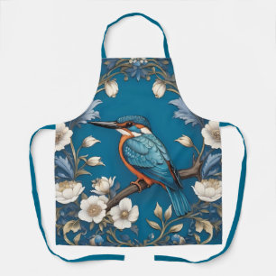 Tablier Élégant turquoise Kingfisher Bird Floral