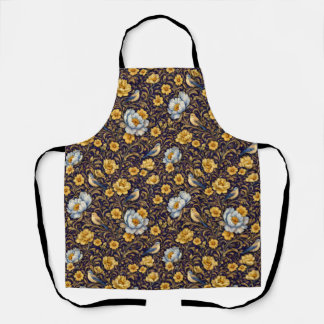 Tablier Elegant Vintage Floral & Birds Pattern Apron