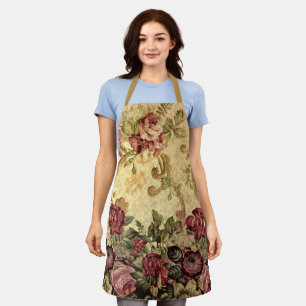 Tablier Élégant Vintage Floral Rose de style victorien