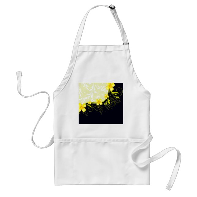 Tablier Elegant Yellow Floral Damask (Devant)