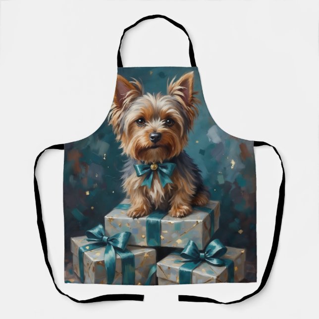 Tablier Elegant Yorkshire Terrier Dog Holiday Gift Stack (Recto)