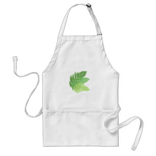 Tablier Élégante fougères vertes feuilles de bois