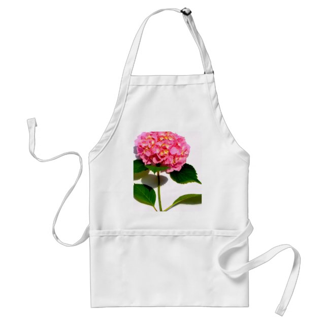 Tablier Elégante hydrangée rose fleurie rose (Devant)