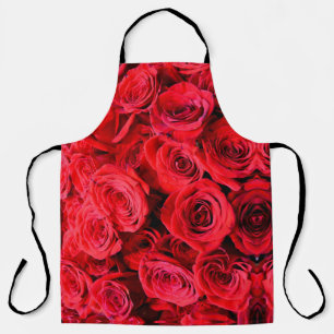 Tablier Élégantes fleurs rouges à fleurs rouges Roses roug