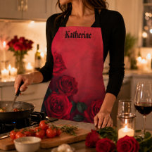Elegantes Roses Rouges Gothiques Nom Personnalisé