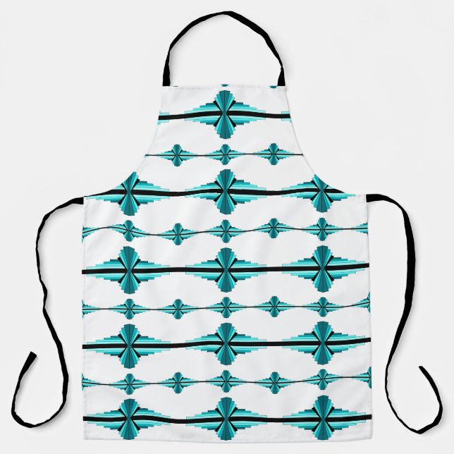 Tablier Éléments Art déco en vert turquoise (Recto)