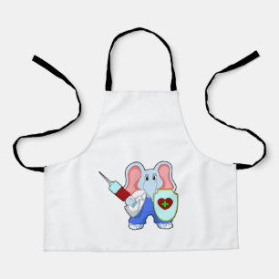 Tablier Eléphant à la vaccination avec seringue