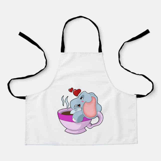 Tablier Elephant avec la coupe du café (Recto)