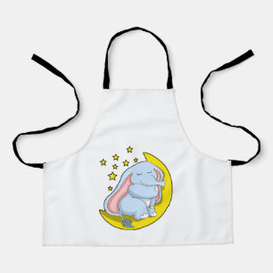 Tablier Eléphant avec lune et étoiles