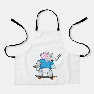 Tablier Elephant comme patineur avec skateboard