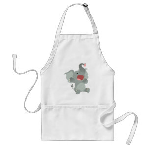 Tablier éléphant de dessin animé mignon endormi