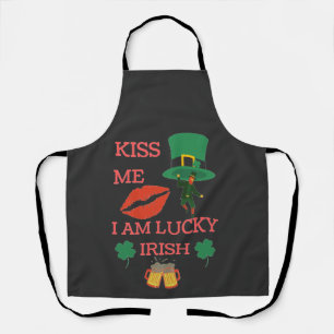 Tablier Embrasse-moi je suis chanceux irlandais aujourd'hu