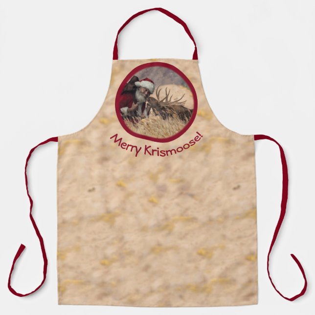 Tablier Embrasser Père Noël et Moose Apron (Recto)
