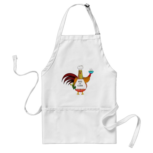Tablier Embrassez le caractère de coq de cuisinier (Devant)