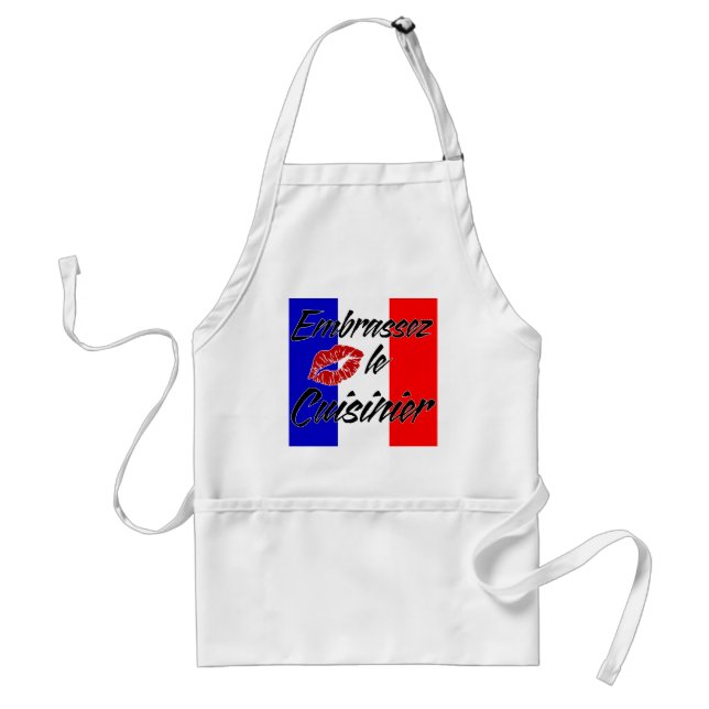 Tablier Embrassez le cuisinier (français) (Devant)