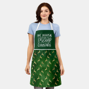 Tablier Emerald Green We Whisk You A Joyeux Noël