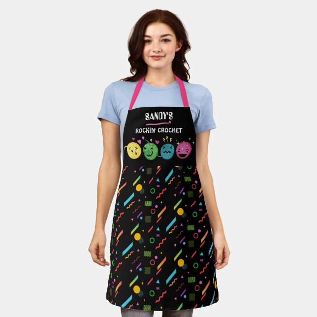 Tablier Emoji fil crochet crochet artisanal personnalisé s (Porté)