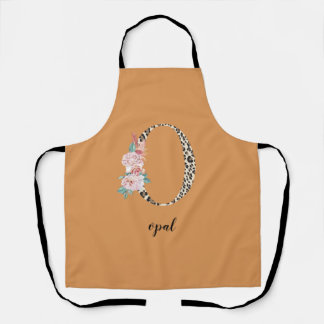 Tablier Empreinte de léopard Floral O Monogram Apron