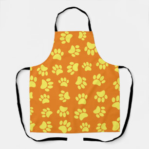 Tablier Empreintes de pattes de chiens jaunes partout dans