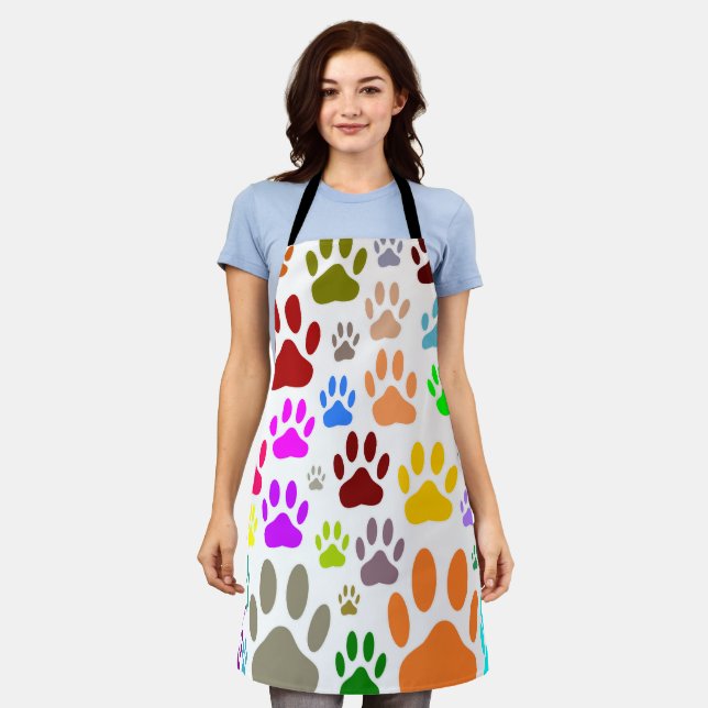 Tablier Empreintes de pattes de chiens partout (Porté)