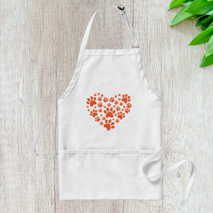 Tablier Empreintes de pattes en forme de coeur