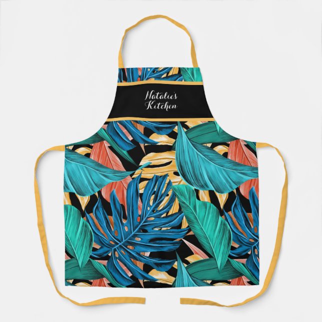 Tablier en feuille de banane tropicale luxuriante (Recto)