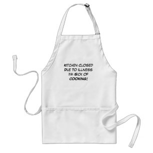 Tablier En raison clôturé par cuisine de la maladie je