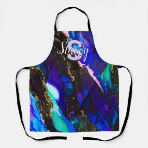 Tablier Encre D'Alcool Violet Sauvage Tout-En-Dessus Impri