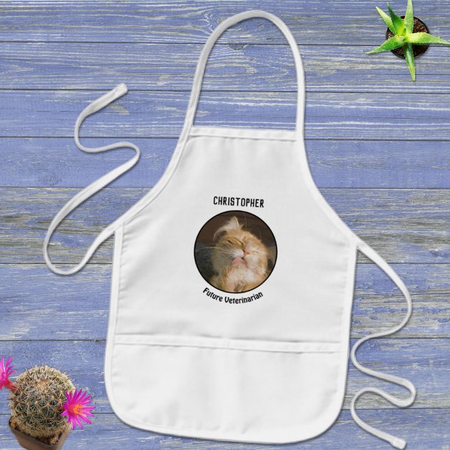 Tablier Enfant Adorable Maine Coon Chat Modèle photo personnalisé (Make a fun kids apron with a custom photo as a special occasion gift idea. )